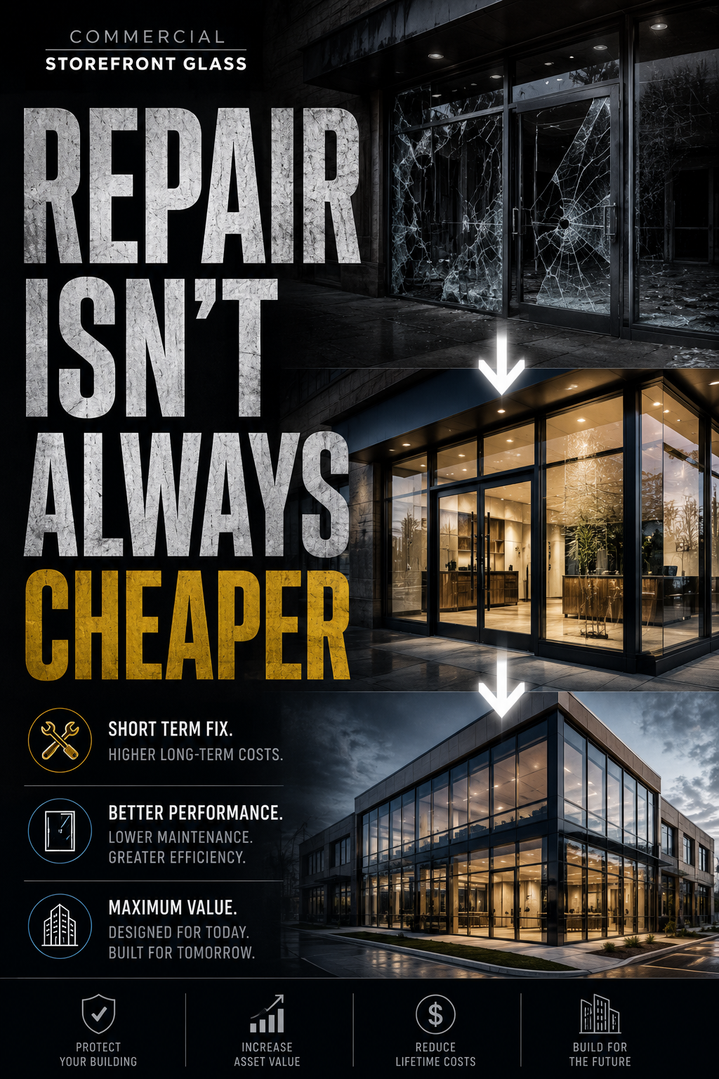 repair vs replacement vs installation commercial storefront glass glazing company (10)