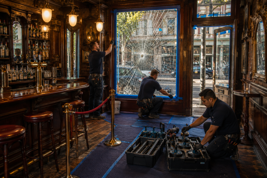 Phoenix retail tenant improvements behind new storefront glass