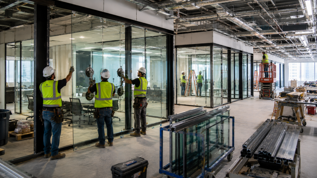 Tenant Improvement Contractor Build Out TI Allowance Glass Glazing Repair Install (8)
